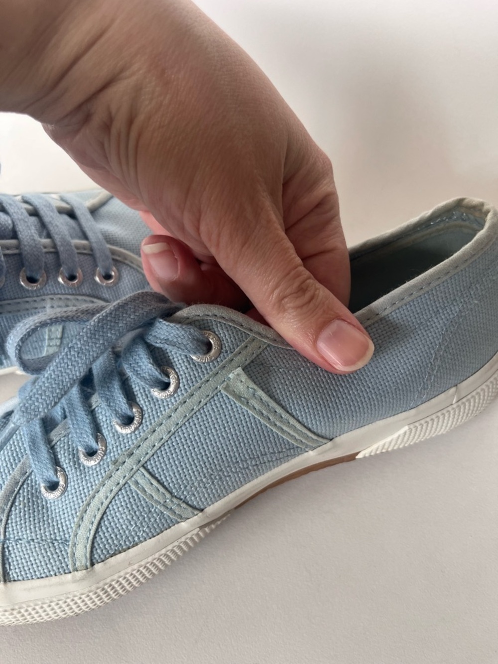 Superga Sky Blue Classic Canvas Sneaker Women’s Size 37 - Picture 7 of 9